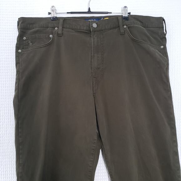 Polo Ralph Lauren Varick Slim Straight Stretch Sateen Pant Mens 40x38 Tall Green - Picture 5 of 16